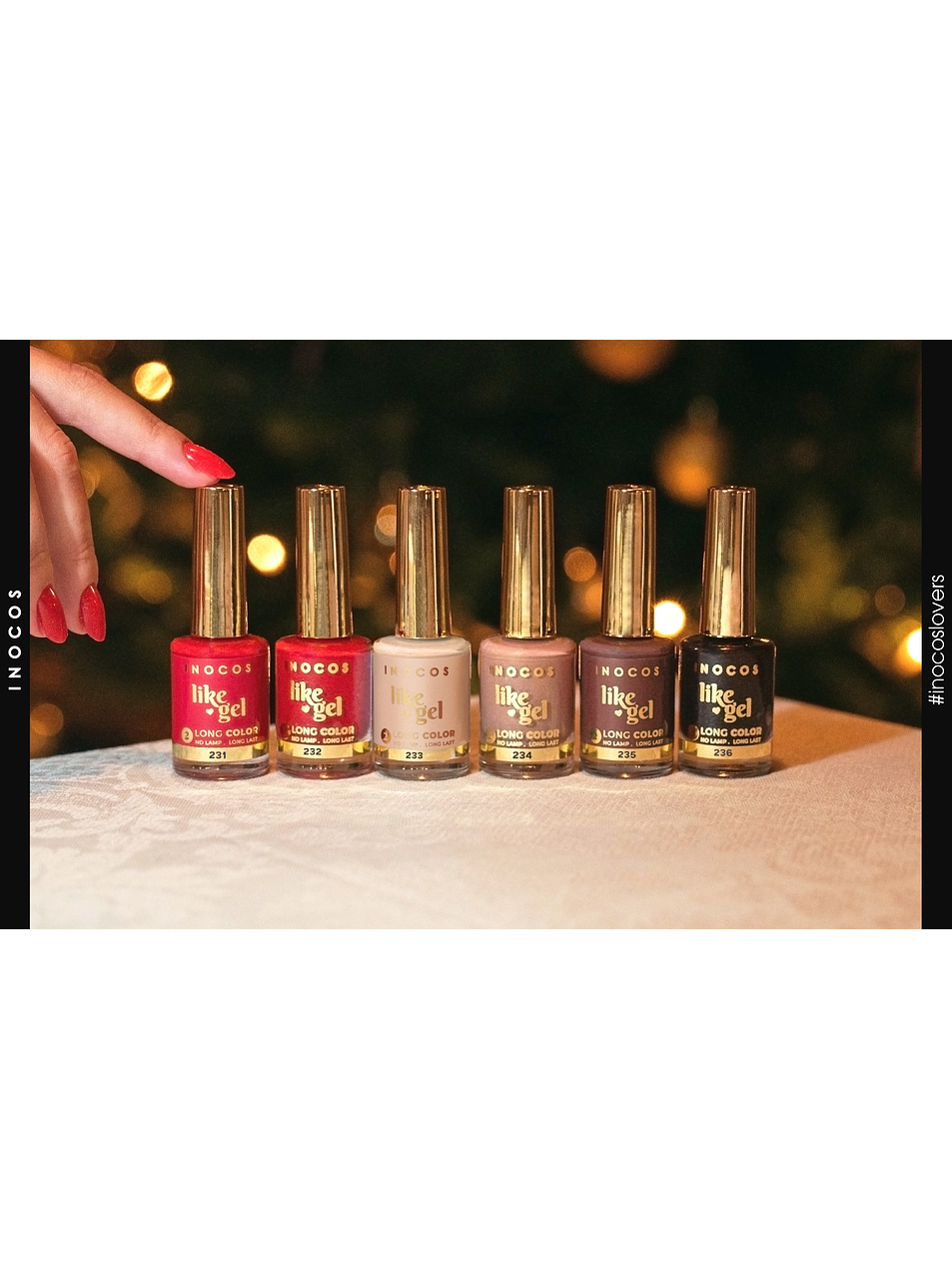 INOCOS - Coleção O Típico Natal - 6 cores Verniz Like Gel  1
