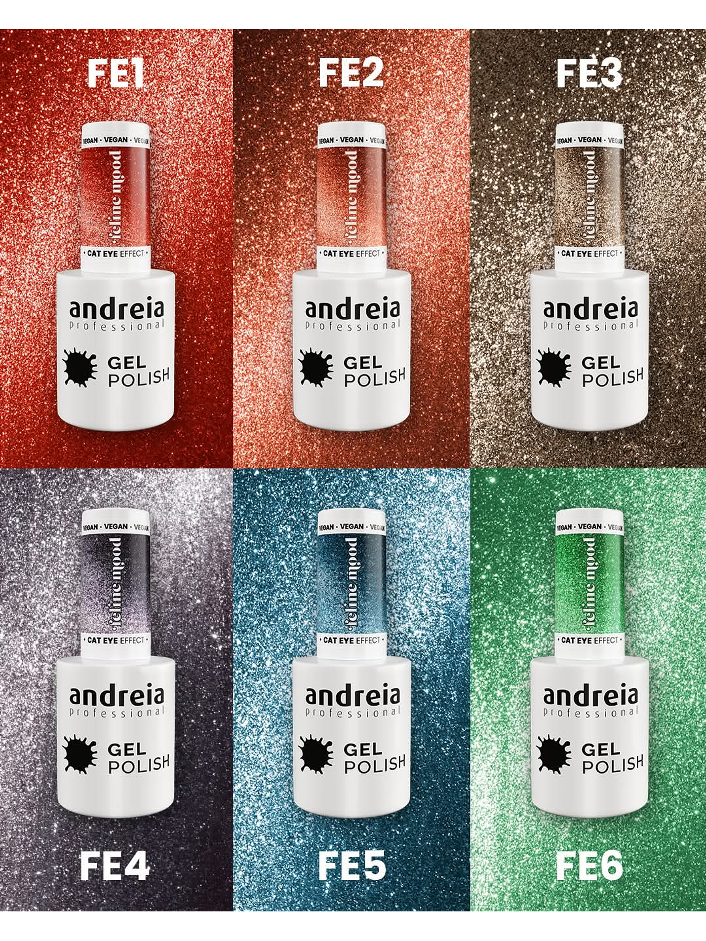 Andreia Professional - Coleção Feline Mood - 6 cores v.gel Cat Eye 2