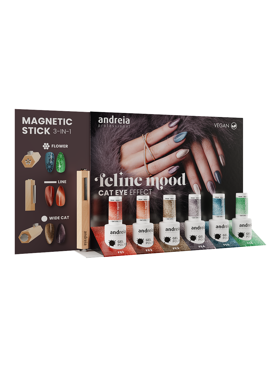 Andreia Professional - Coleção Feline Mood - 6 cores v.gel Cat Eye - OFERTA Mini-Expositor 4
