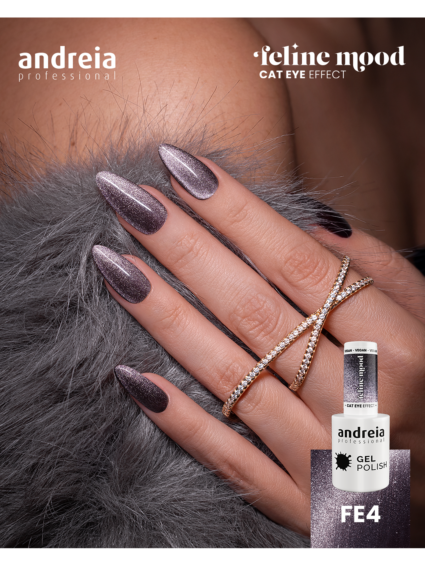 Andreia Professional - Coleção Feline Mood - 6 cores v.gel Cat Eye - OFERTA Mini-Expositor 5