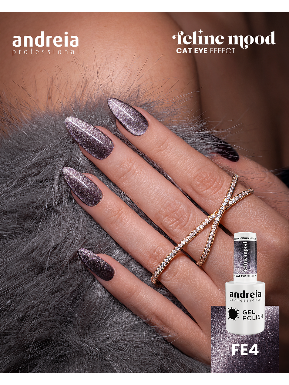 Andreia Professional - Coleção Feline Mood - 6 cores v.gel Cat Eye - OFERTA Mini-Expositor 5