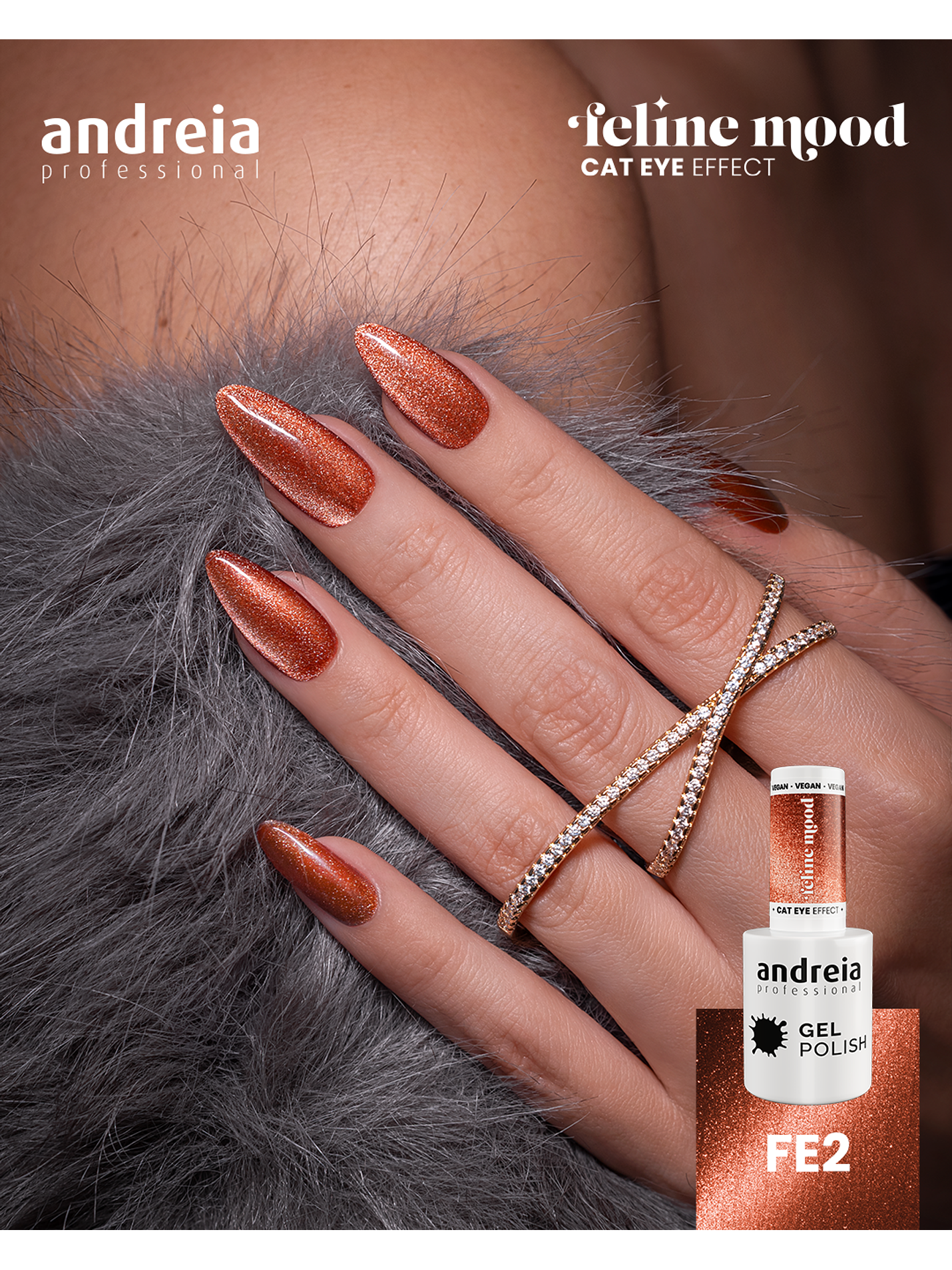 Andreia Professional - Coleção Feline Mood - 6 cores v.gel Cat Eye - OFERTA Mini-Expositor 7