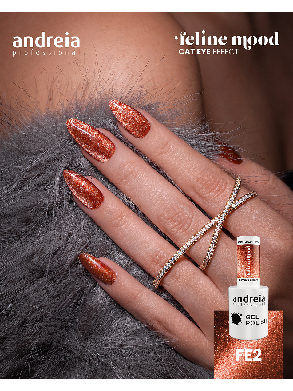 Andreia Professional - Coleção Feline Mood - 6 cores v.gel Cat Eye - OFERTA Mini-Expositor 7
