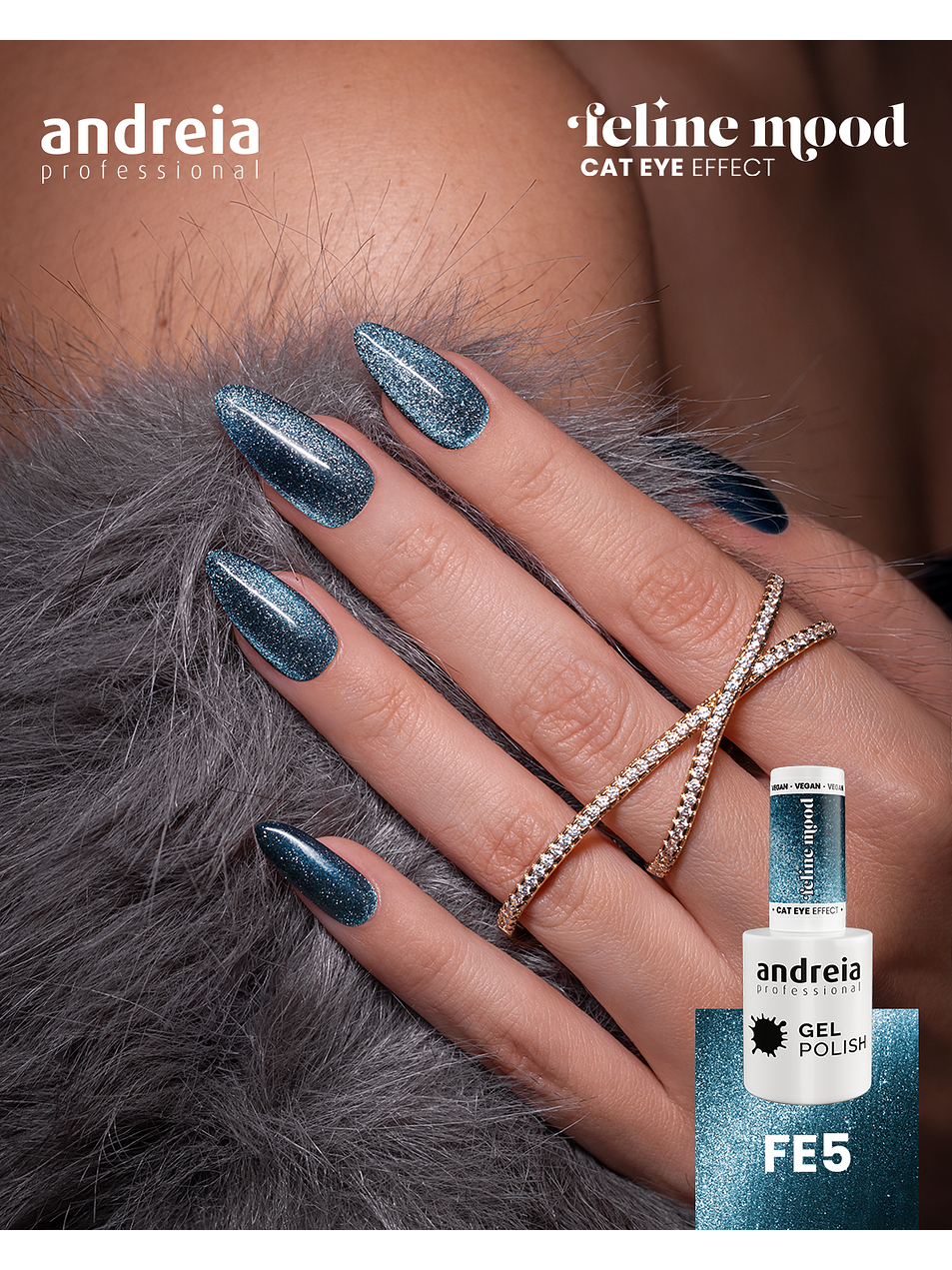 Andreia Professional - Coleção Feline Mood - 6 cores v.gel Cat Eye - OFERTA Mini-Expositor 9
