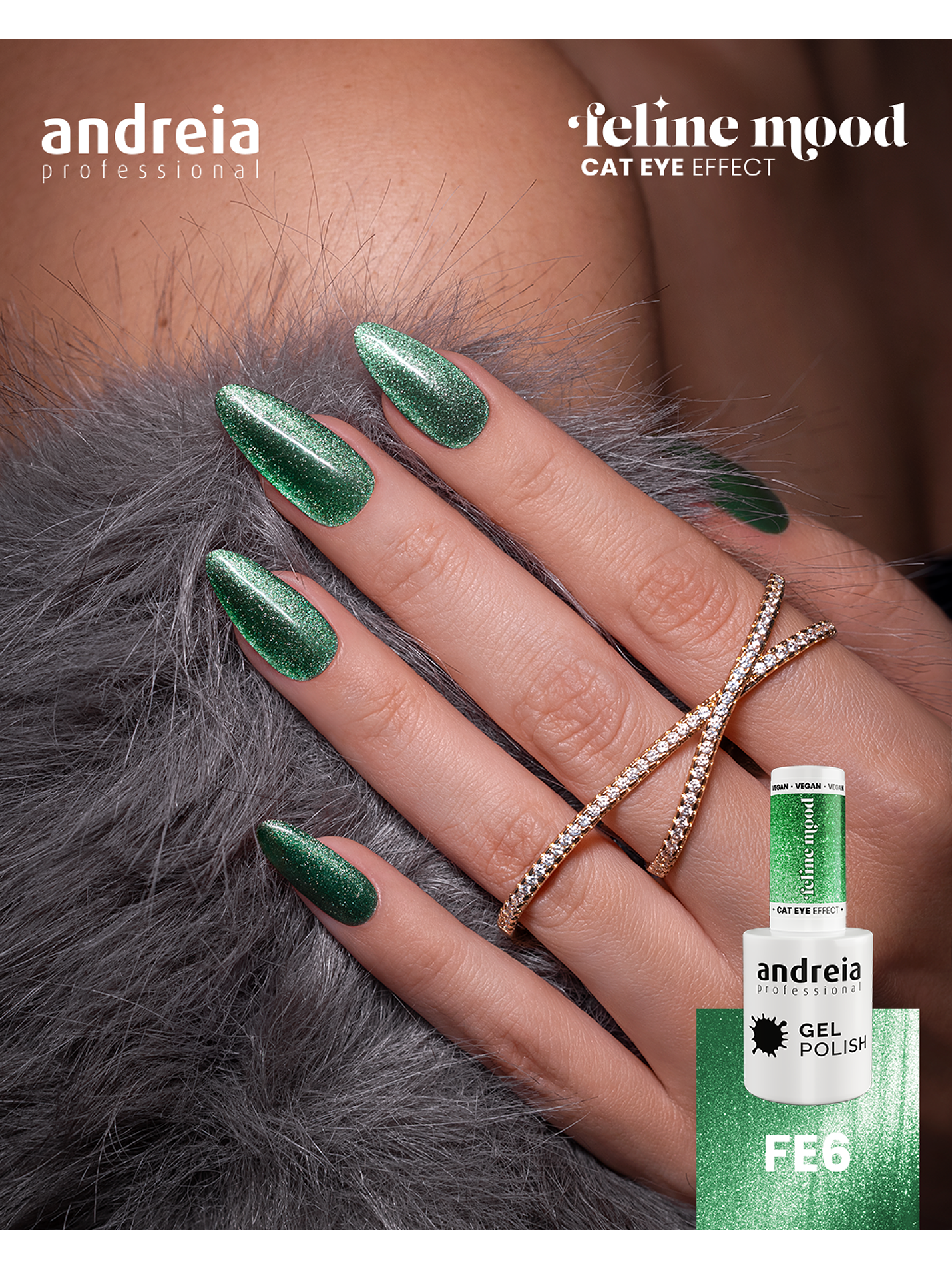 Andreia Professional - Coleção Feline Mood - 6 cores v.gel Cat Eye - OFERTA Mini-Expositor 10