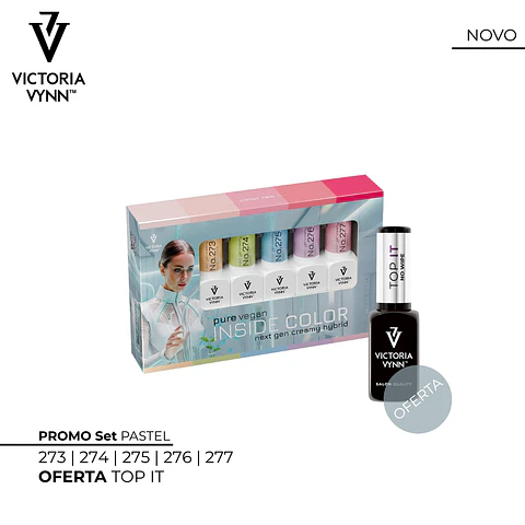 Victoria Vynn - Set PURE VEGAN PASTEL - 5 cores Verniz Gel + 1 Top It 8ml OFERTA
