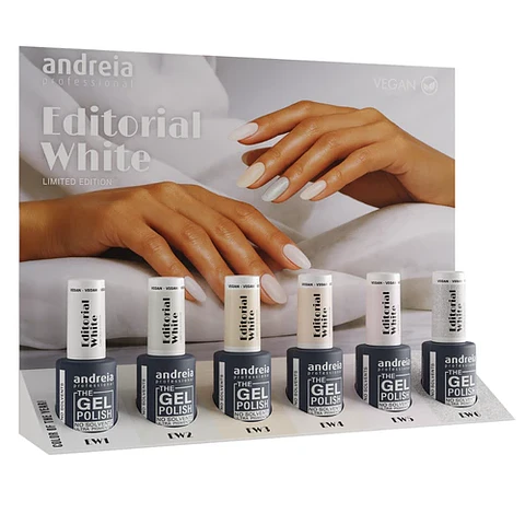 Andreia - Editorial White Collection: 6 cores Verniz Gel