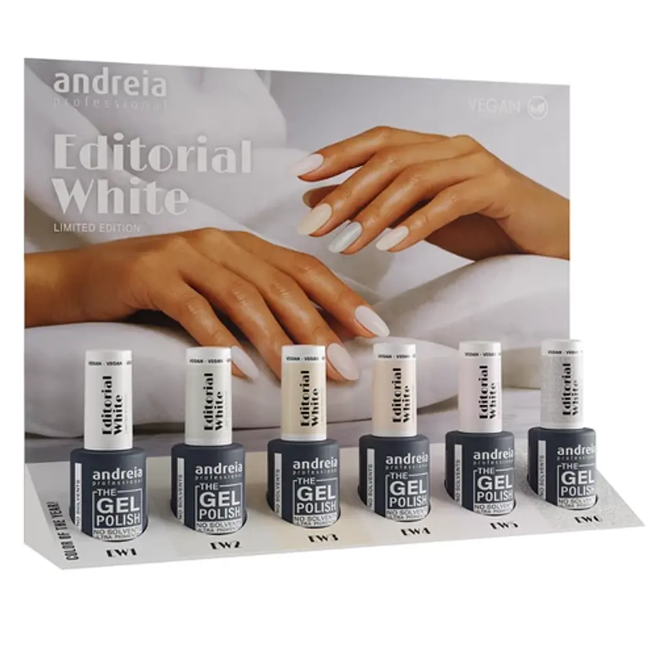 Andreia - Editorial White Collection: 6 cores Verniz Gel 1