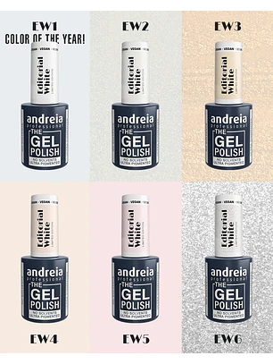 Andreia - Editorial White Collection: 6 cores Verniz Gel