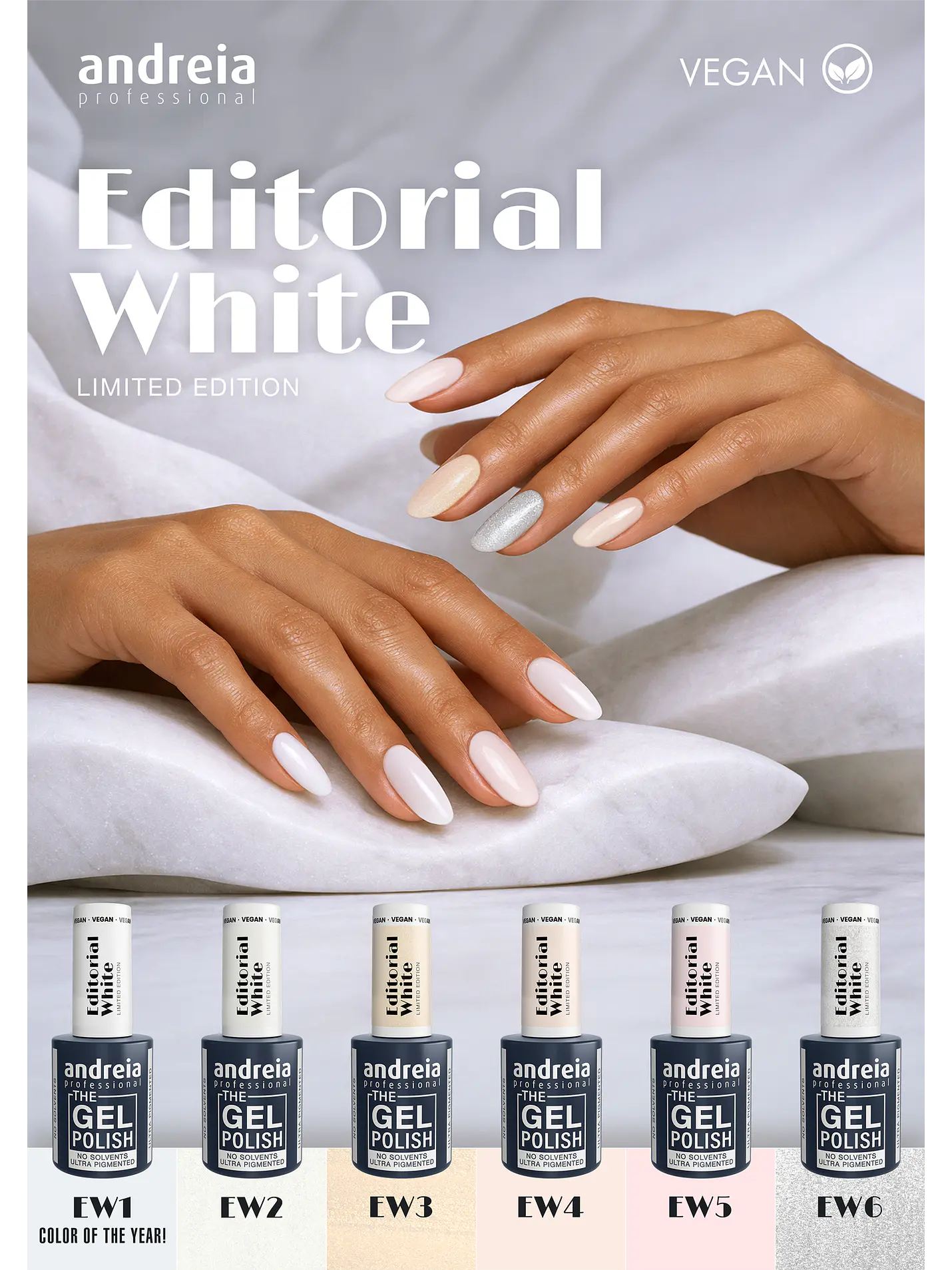 Andreia - Editorial White Collection: 6 cores Verniz Gel 9