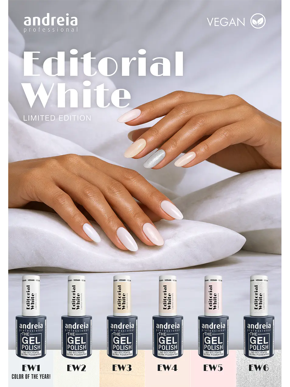 Andreia - Editorial White Collection: 6 cores Verniz Gel 9