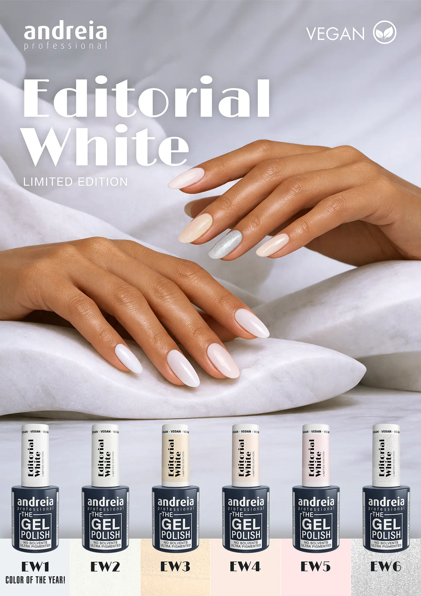 Andreia - Editorial White Collection: 6 cores Verniz Gel 9
