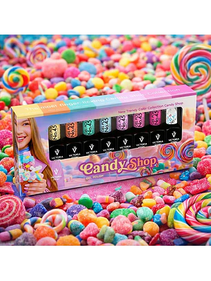 Victoria Vynn - Coleção Candy Shop 7 cores verniz gel + 1 Top Oh MyGloss 8ml OFERTA