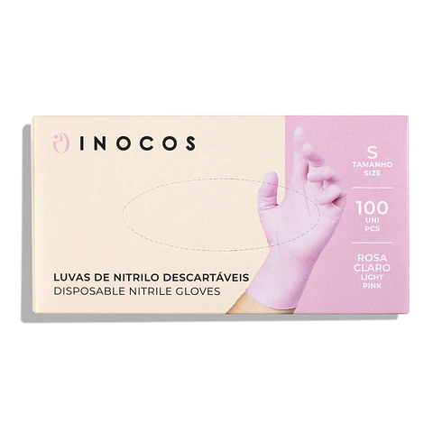 Inocos - Luvas descartáveis Nitrilo sem pó - ROSA