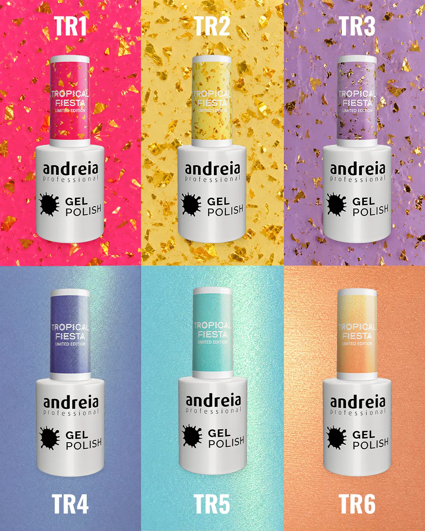 Andreia - Coleção Tropical Fiesta - 6 cores verniz gel 2