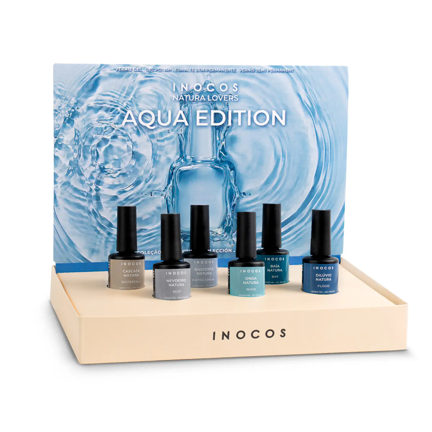 INOCOS - Coleção Natura Lovers Aqua Edition 6 cores v.gel + 1 bruma 3