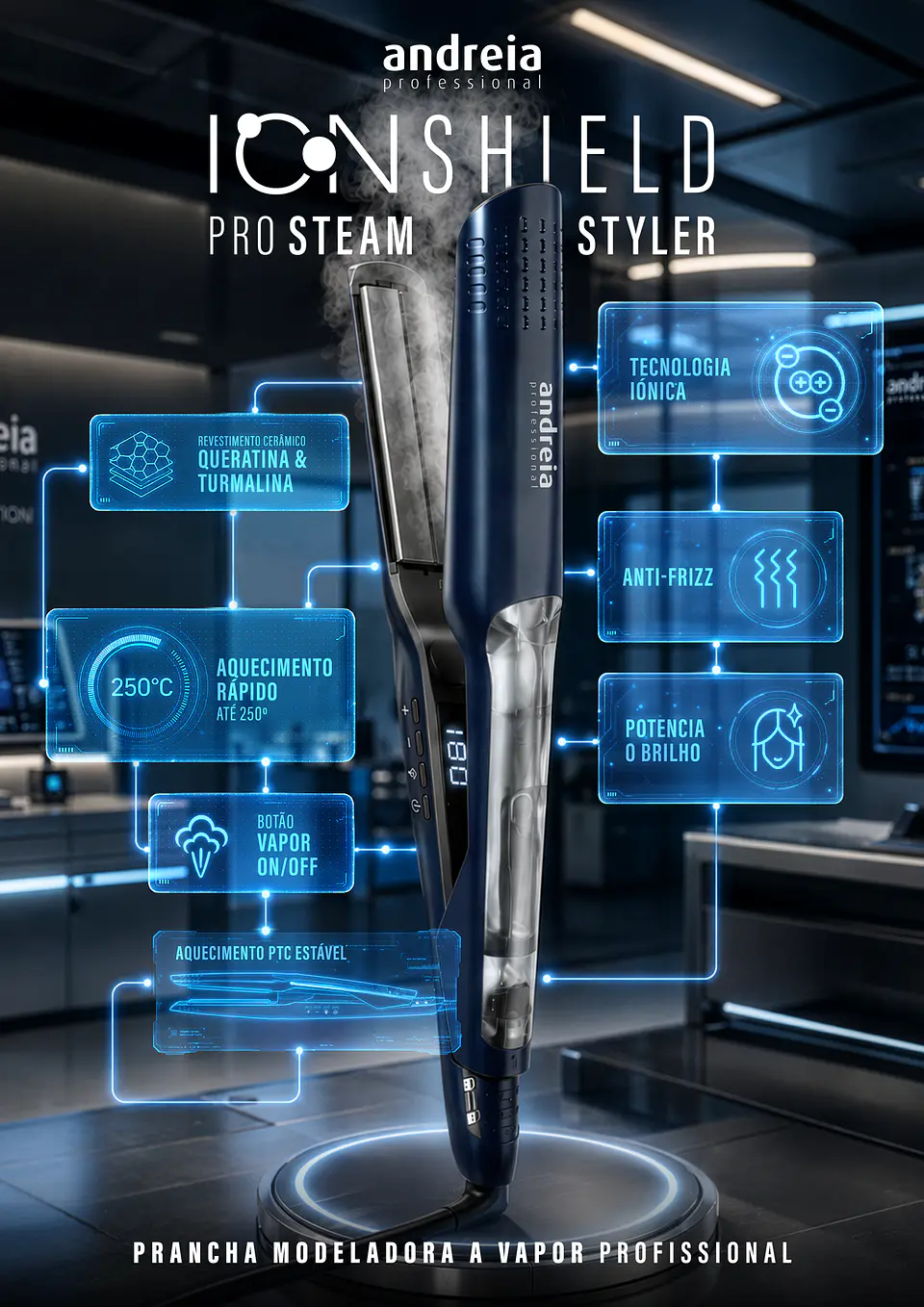 Andreia - Prancha a Vapor ION SHIELD PRO STEAM STYLER 1
