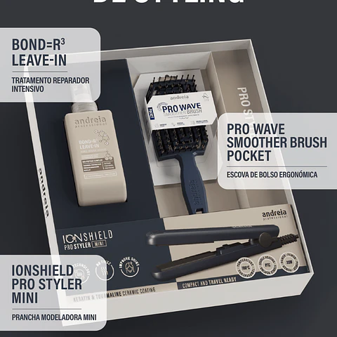 Andreia PRO Styler Set Leave-in + Escova + Mini Prancha