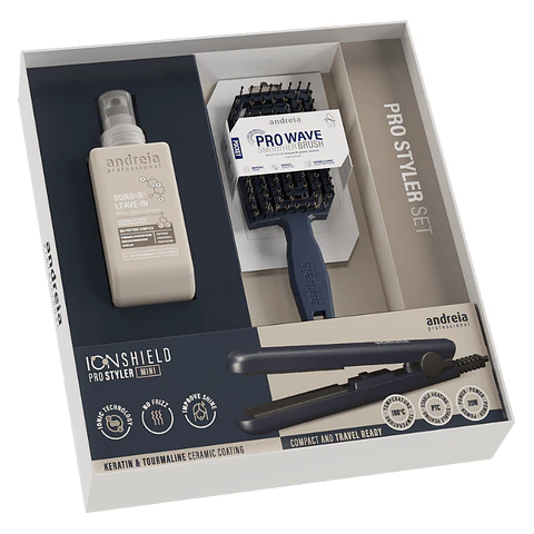 Andreia PRO Styler Set Leave-in + Escova + Mini Prancha