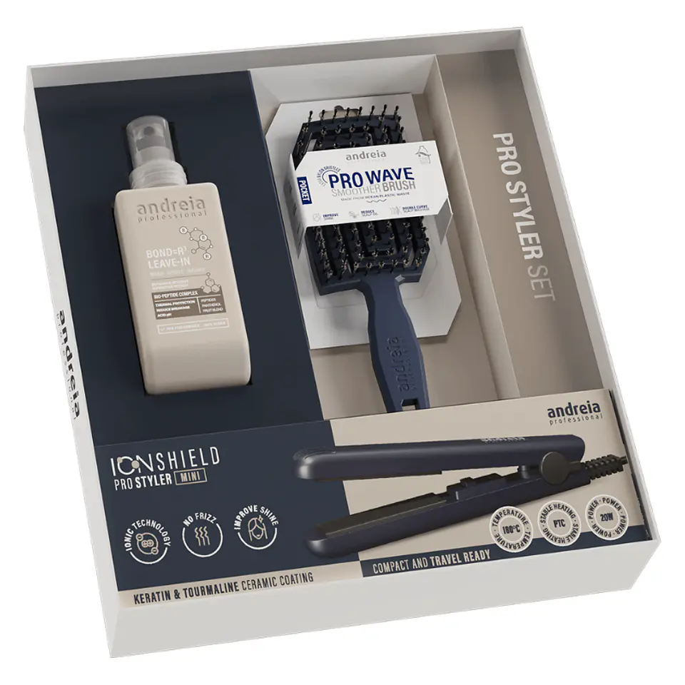 Andreia PRO Styler Set Leave-in + Escova + Mini Prancha 2