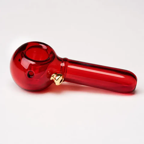 Pipa de Vidrio Roja — 10 cm