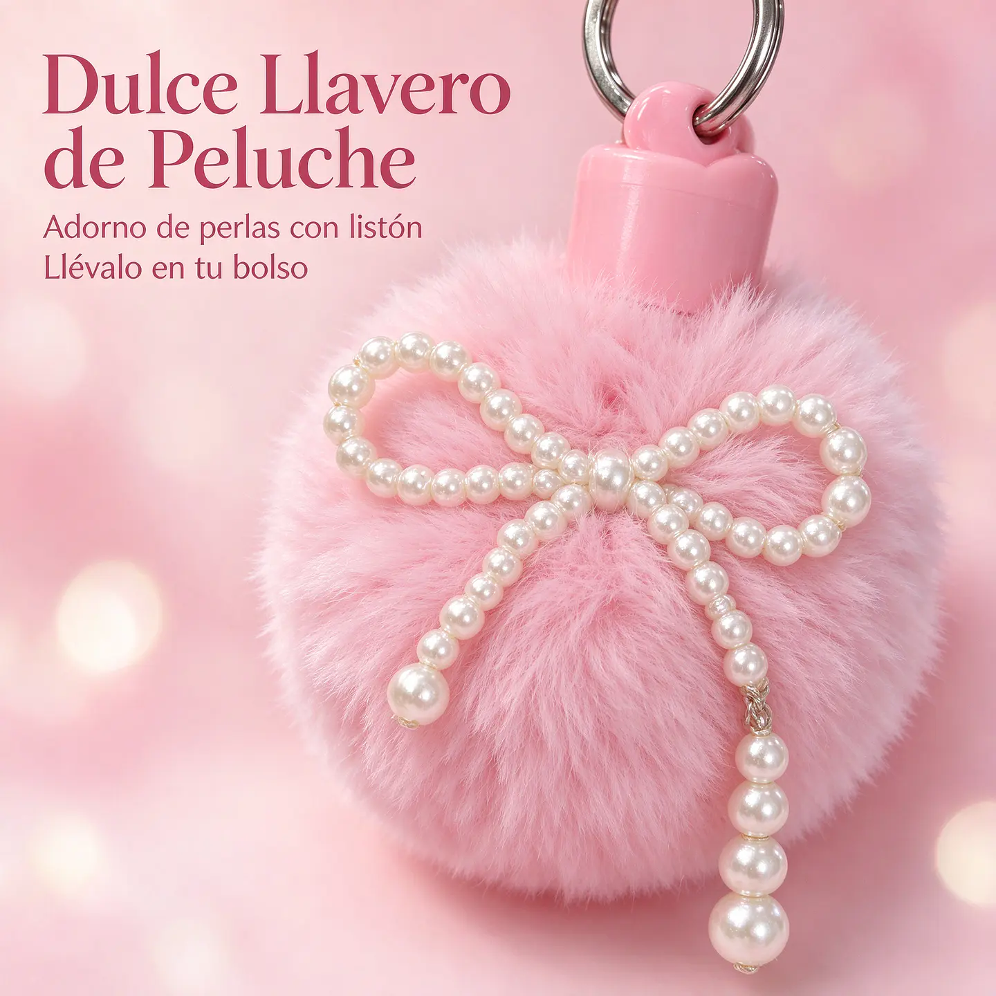 Aceite para Labios Lip Oil con Brillo de Perla y Llavero de Peluche Coquette 7
