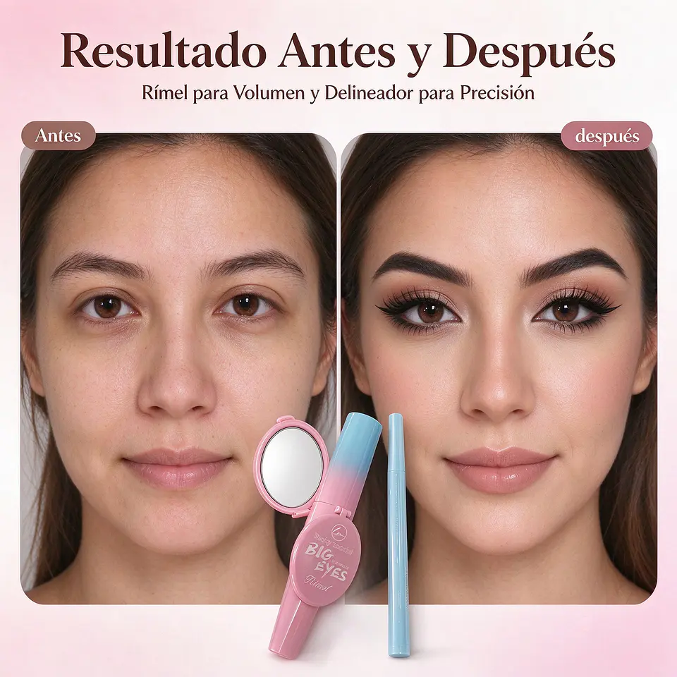 Set Máscara de Pestañas + Delineador de Ojos con Espejo Integrado 4