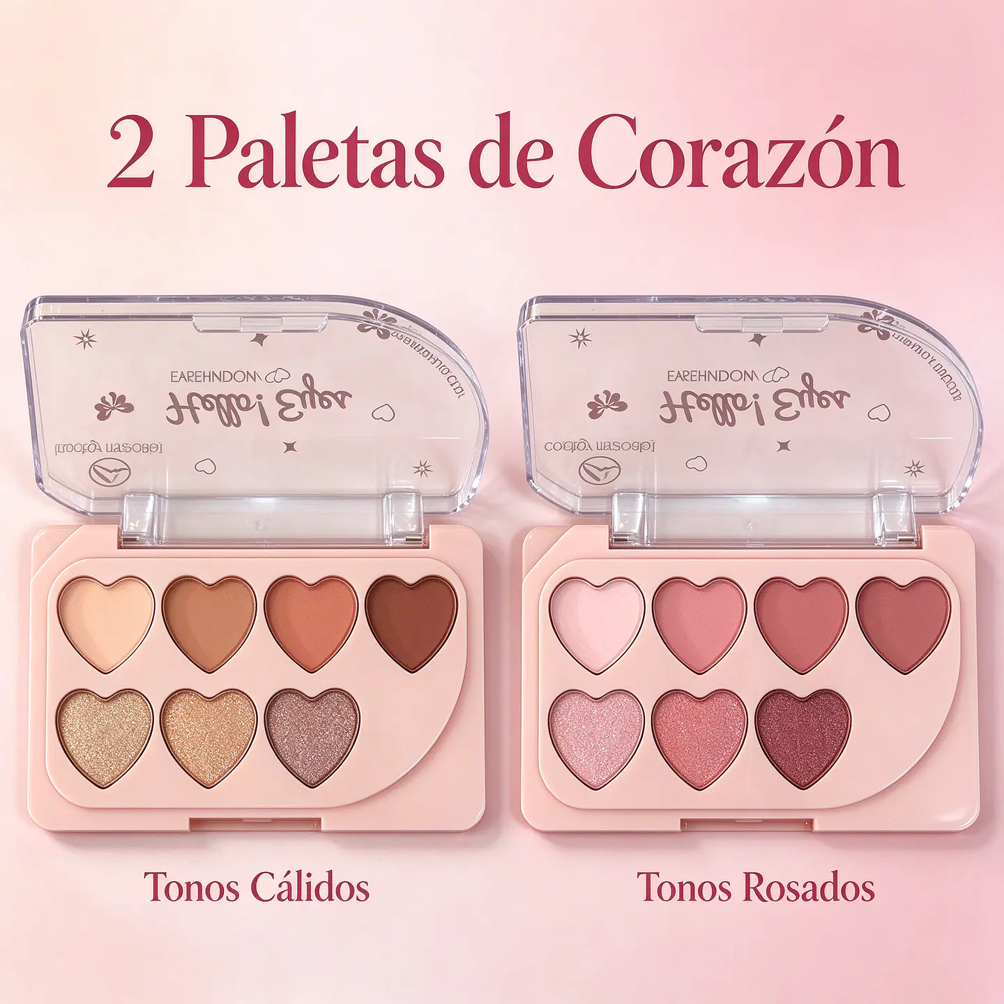 7 tonos pigmentados en formato corazón con espejo y colgante tierno incluido 4