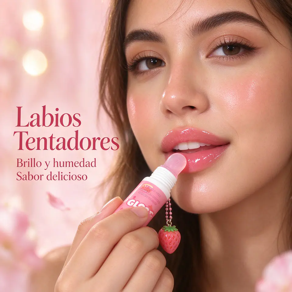 Brillo Labial Humectante Lucky Model con Dije Colgante 6