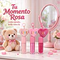 Brillo Labial con Llavero de Corazón Peludo 