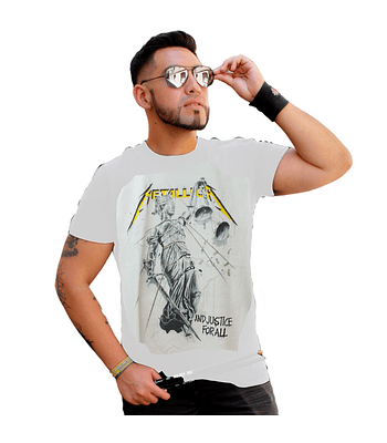 POLERA METALLICA BLANCA AND JUSTICE FOR ALL 