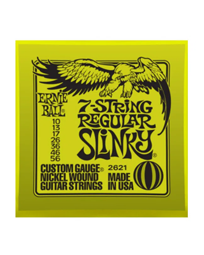 Cuerdas Guitarra Eléctrica Ernie Ball Regular Slinky 7-String 10-56 P02621