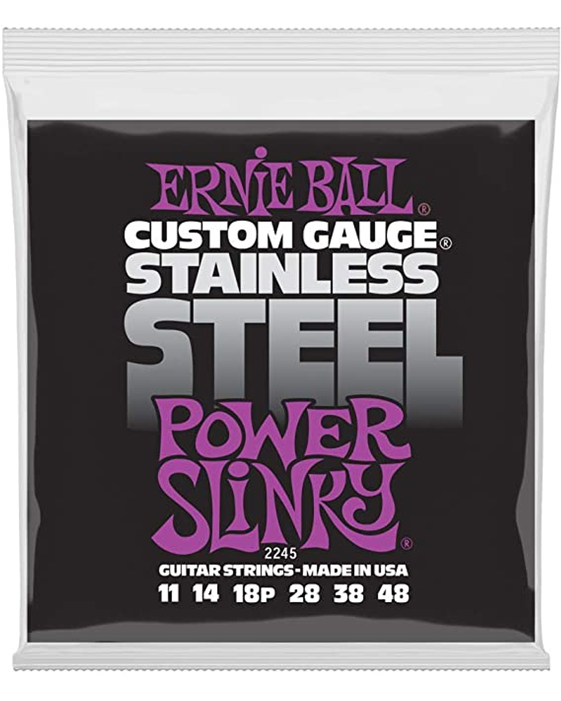 Cuerdas Guitarra Electrica Ernie Ball Power Slinky Stainless Steel 11-48 P02245 DESCRIPCIÓN