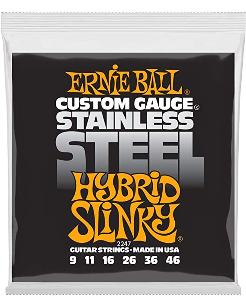 Cuerdas Guitarra Electrica Ernie Ball Hybrid Slinky Stainless Steel 9-46 P02247