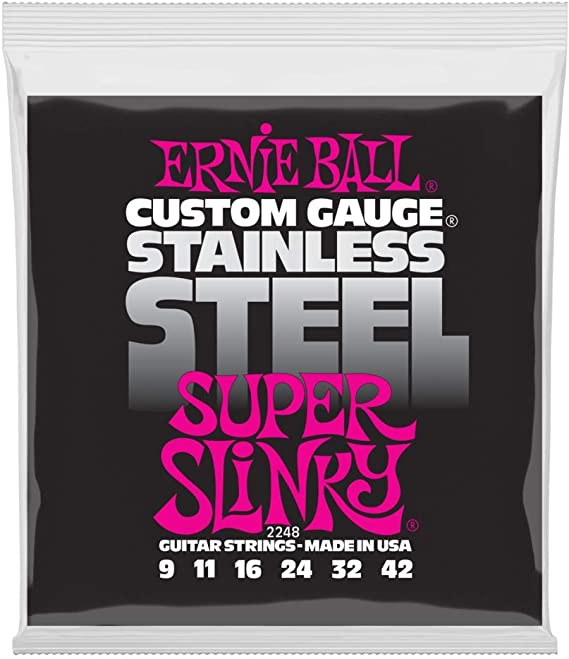 Cuerdas Guitarra Eléctrica 2248 SUPER SLINKY STAINLESS STEEL 9-42
