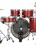 BATERIA COMPLETA LUDWIG ACCENT SPARKLE RED 10 12 14 16 22