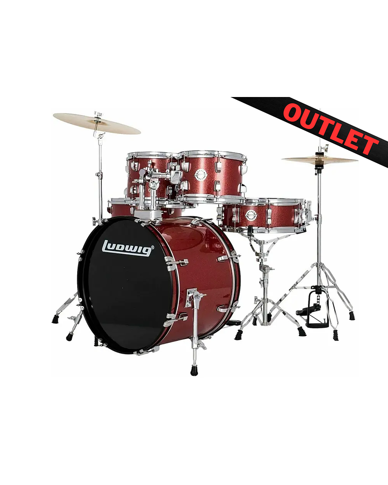 BATERIA COMPLETA LUDWIG ACCENT SPARKLE RED 10 12 14 16 22