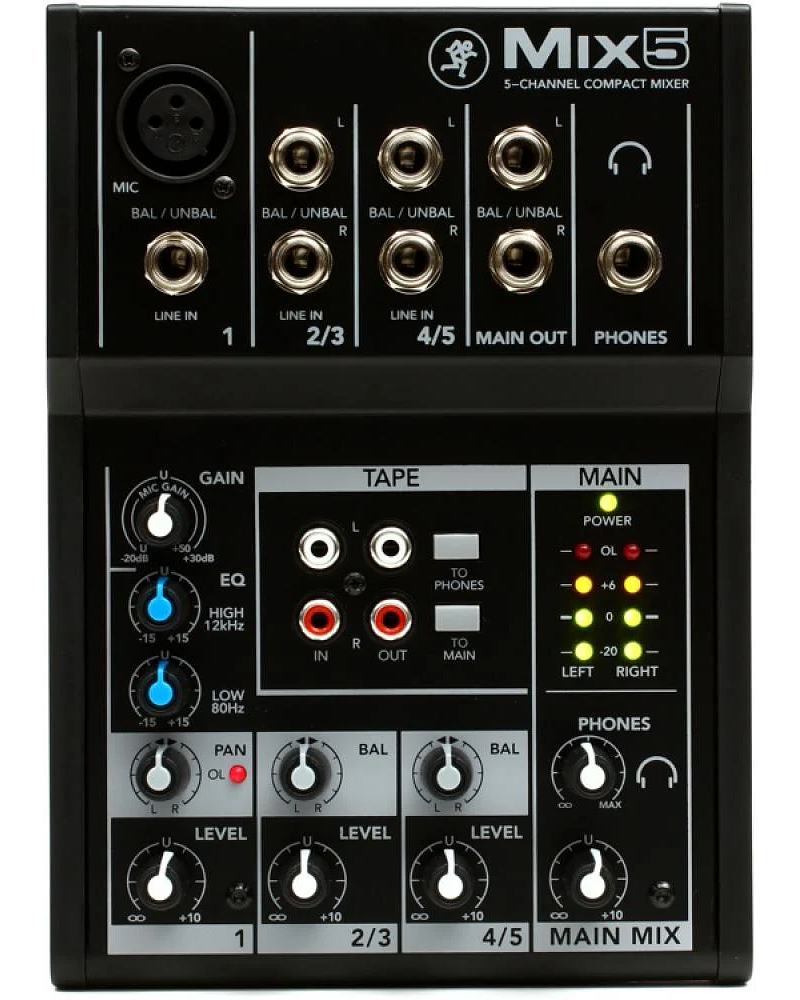 MIXER ANALOGICO 5 CANALES MIX5 MACKIE MAC-MIX5 