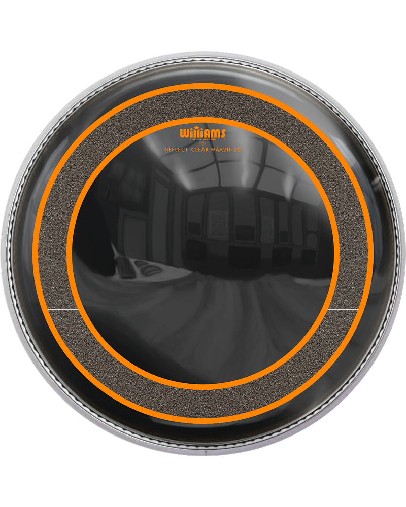 PARCHE DE BOMBO 20" WAA2FF MUFFLE BLACK REFLECT WILLIAMS DRUMHEADS 