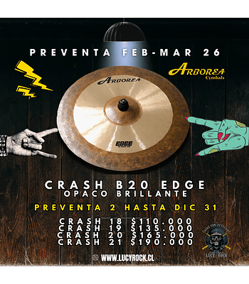 PREVENTA CRASHES B20 EDGE ARBOREA