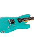 SCHECTER C-6 DELUXE SATIN AQUA