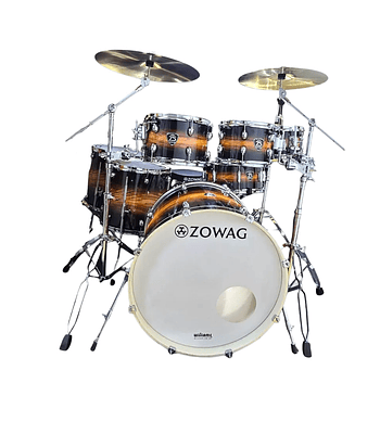 BATERIA FULL Z5 BIRCH PREMIUM ZOWAG 08 10 12 14 14 16 22 ORANGE BURST (PLATOS DE REGALO)