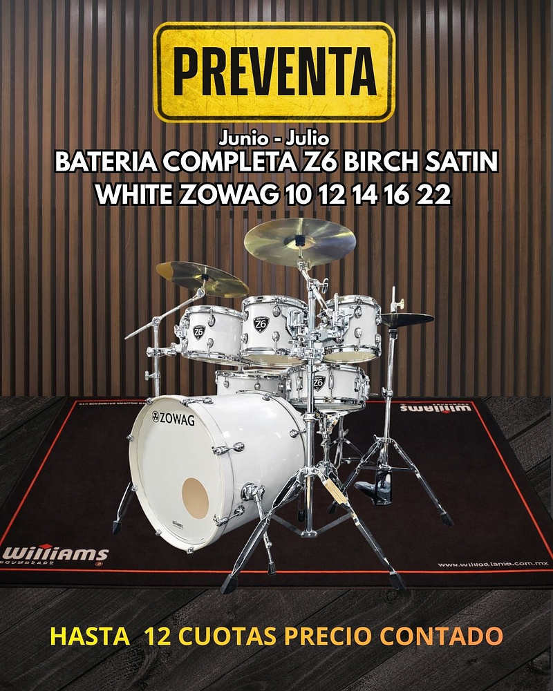 PREVENTA BATERIA COMPLETA BIRCH Z6 ZOWAG SATIN WHITE 