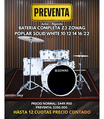 PREVENTA BATERIA Z3 ZOWAG POPLAR SOLID WHITE 
