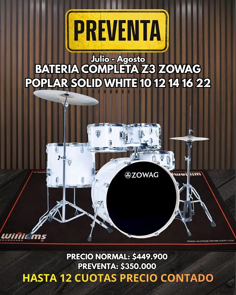 PREVENTA BATERIA Z3 ZOWAG POPLAR SOLID WHITE 