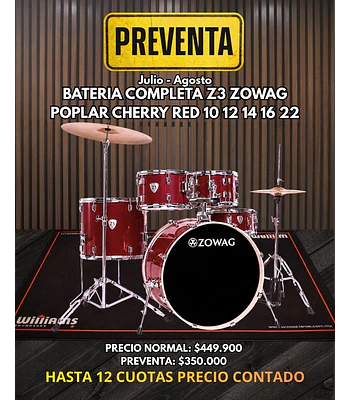 PREVENTA BATERIA Z3 ZOWAG POPLAR CHERRY RED