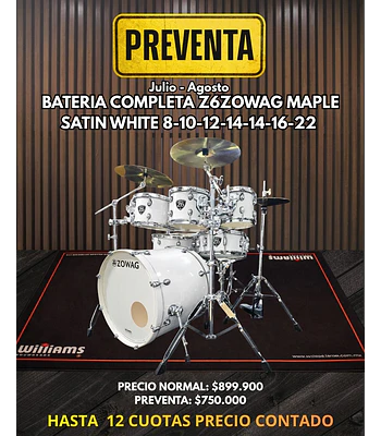 PREVENTA BATERIA COMPLETA BIRCH Z6 ZOWAG SATIN WHITE 