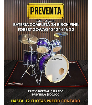 PREVENTA BATERIA COMPLETA Z4 BIRCH ZOWAG PINK FOREST10 12 14 16 22