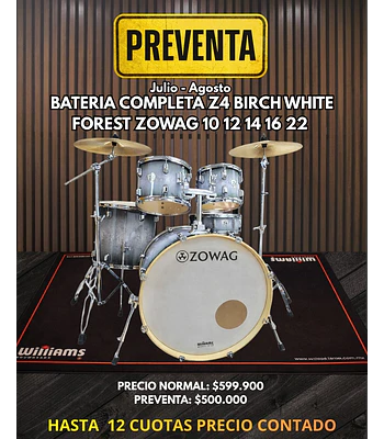 PREVENTA BATERIA COMPLETA Z4 BIRCH ZOWAG WHITE FOREST 10 12 14 16 22
