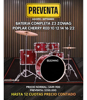 PREVENTA BATERIA Z3 ZOWAG POPLAR CHERRY RED